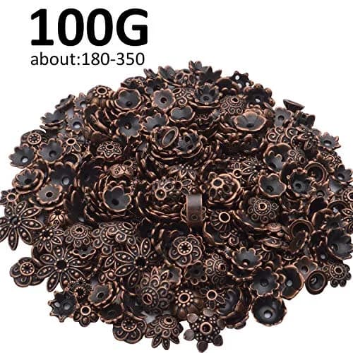 BronaGrand Bead Caps 100g Antique Copper | Metal Jewelry Spacers for Crafting thumbnail 6