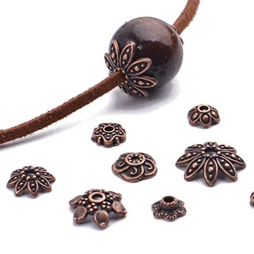 BronaGrand Bead Caps 100g Antique Copper | Metal Jewelry Spacers for Crafting thumbnail 7