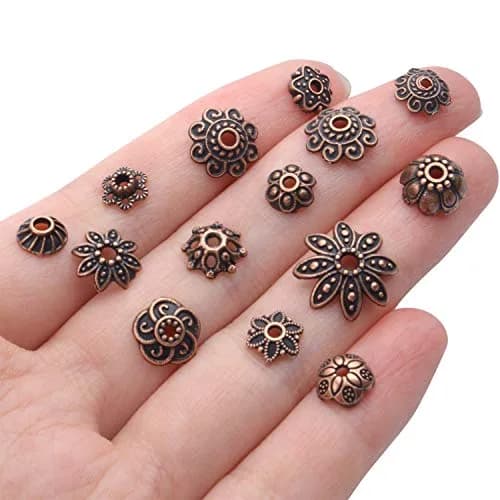 BronaGrand Bead Caps 100g Antique Copper | Metal Jewelry Spacers for Crafting thumbnail 2