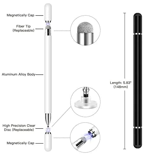 STYLUSHOME Dual-Tip Stylus Pen for Touchscreen Devices 16.2 cm (6.38 inches) | High Precision Disc & Fiber Tip thumbnail 2