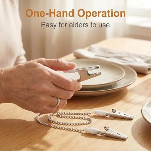 NARAMAX Silver 3 pcs Body Strap | Adjustable Reusable Bib Clips for Adults & Seniors thumbnail 5