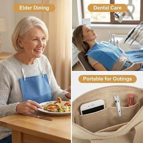 NARAMAX Silver 3 pcs Body Strap | Adjustable Reusable Bib Clips for Adults & Seniors thumbnail 6
