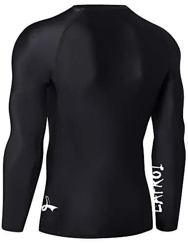 LAFROI Men's Long Sleeve UPF 50+ Baselayer Skins Performance Fit Compression Rash Guard-CLYYB Asym Black Size LG thumbnail 6