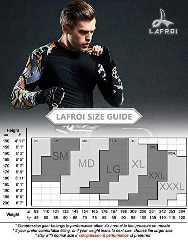 LAFROI Men's Long Sleeve UPF 50+ Baselayer Skins Performance Fit Compression Rash Guard-CLYYB Asym Black Size LG thumbnail 3