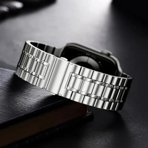 Bestig Stainless Steel Metal Band Compatible with Apple Watch Series 1-11, Ultra 3/2/1, SE 3/2/1 (42mm/44mm/45mm/46mm/49mm) | Adjustable Link Bracelet thumbnail 8