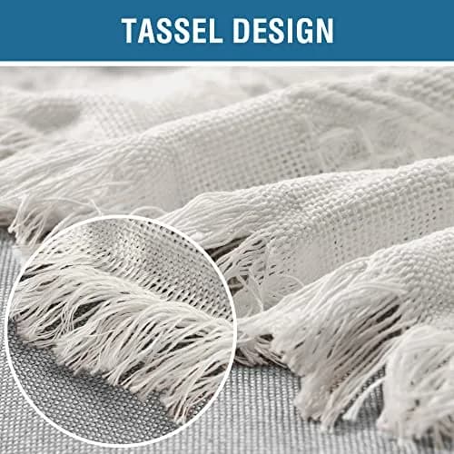 H.VERSAILTEX Cotton Jacquard Sofa Cover XX-Large 231cm (91") x 340cm (134") | Thick Woven Geometric Pattern with Tassels thumbnail 6