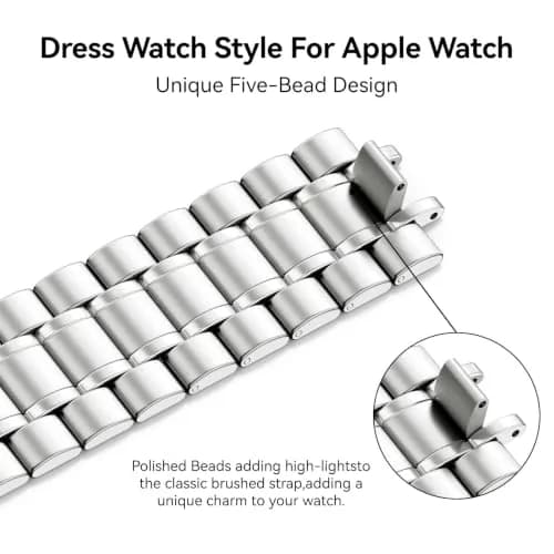Bestig Metal Band Compatible with Apple Watch Series 11/10/9/8/7/6/5/4/SE 38mm-42mm | Dressier Stainless Steel thumbnail 2