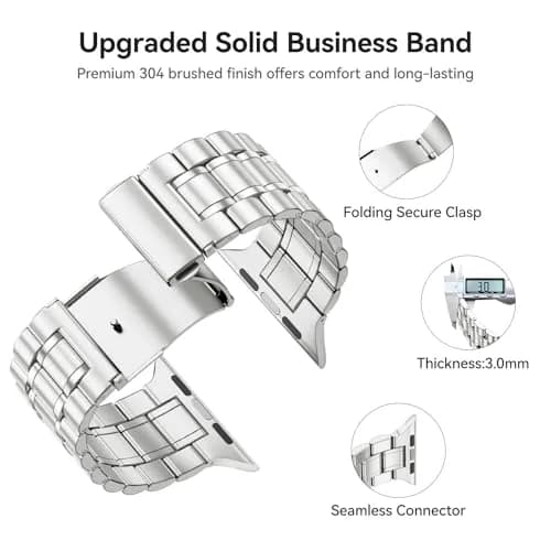 Bestig Metal Band Compatible with Apple Watch Series 11/10/9/8/7/6/5/4/SE 38mm-42mm | Dressier Stainless Steel thumbnail 4