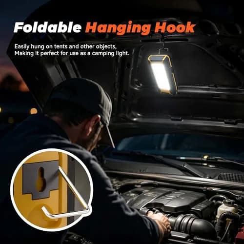 innofox 2-Pack LED Rechargeable Magnetic Work Light 1500 Lumens | Versatile & Durable, 3 Modes, USB Power Bank, Drop-Tested thumbnail 5