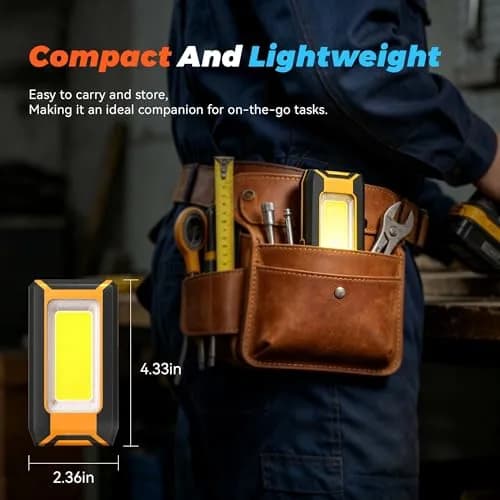 innofox 2-Pack LED Rechargeable Magnetic Work Light 1500 Lumens | Versatile & Durable, 3 Modes, USB Power Bank, Drop-Tested thumbnail 6