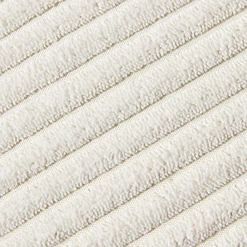 Fancy Homi Boho Decorative Throw Pillow Covers with Pom-poms, Soft Corduroy Accent Solid Square Cushion Case Set for Couch Sofa Bedroom Car Living Room (20x20 Inch/50.8x50.8 cm, Cream) | Pack of 2 thumbnail 5