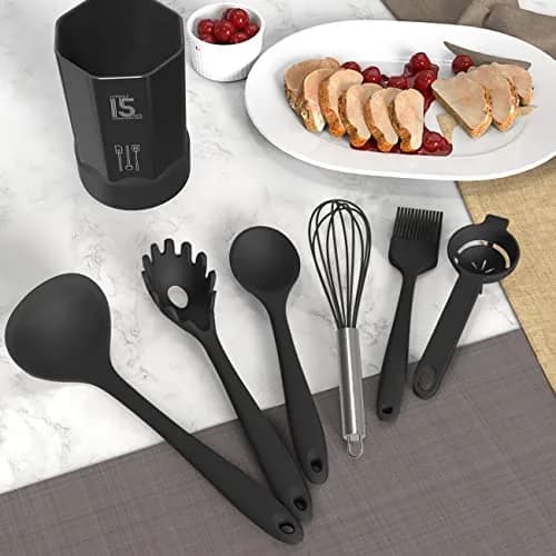 AOTHOD Silicone Cooking Utensils Set - Heat Resistant 446°F | BPA Free Kitchen Gadgets thumbnail 8