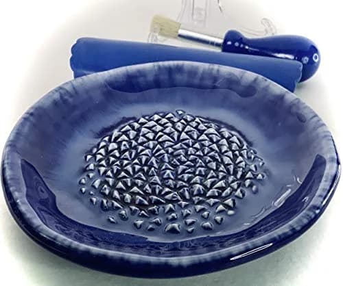 BonCera Ceramic Garlic Grater Plate 4-Piece Set - Blue Ocean Glazed | Versatile Kitchen Tool for Garlic, Ginger & Fruits thumbnail 9