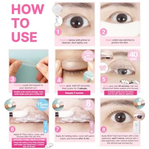 CLIONE PRIME Lash Lift Kit - Korean Cosmetic Product for Eyebrow Lamination & Eyelash Perming | 97 Piece Set thumbnail 5