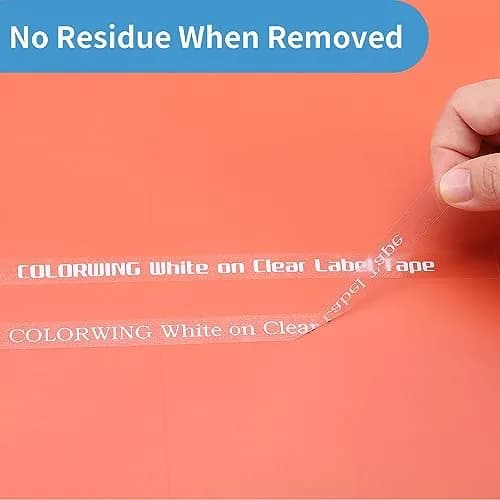 COLORWING TZe-135 White on Clear Label Tape 12mm (0.47 Inch) Laminated 3-Pack | Compatible with Brother P-touch Label Makers thumbnail 4