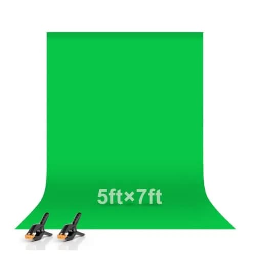 EMART 5x7Ft Green Screen Backdrop Polyester Wrinkle-Resistant for Photography & Streaming thumbnail 1