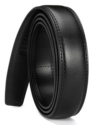 CHAOREN Ratchet Belt Replacement Strap 1 1/4" (32mm) Gun Black | Adjustable Genuine Leather Belt for Men thumbnail 1