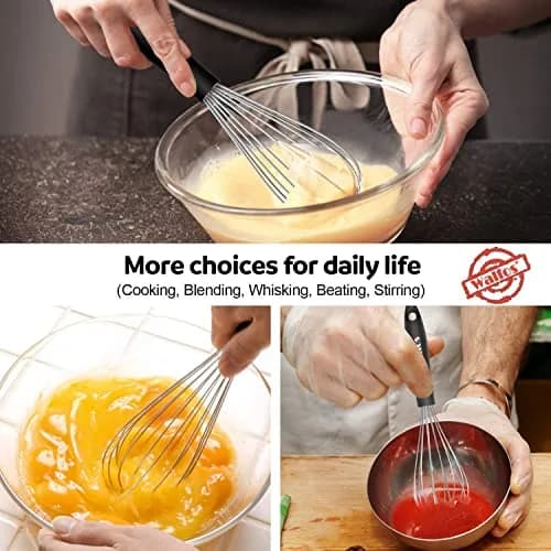 Walfos Stainless Steel Balloon Whisk Set (7"+9"+11") | 3-Piece Heavy Duty Egg Frother for Cooking thumbnail 8