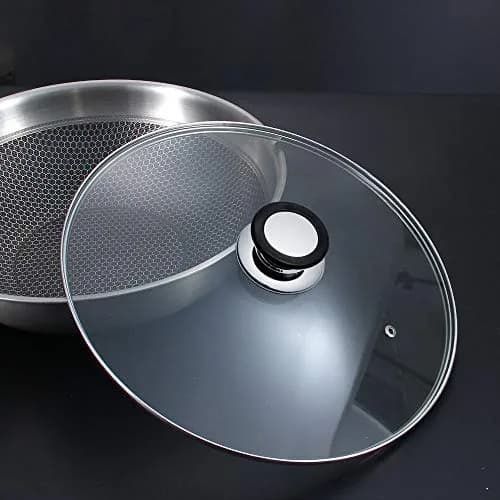 ELKKNOVE Glass Lid for Frying Pan 24cm | Tempered Glass with Silicone Ring & Handle thumbnail 6