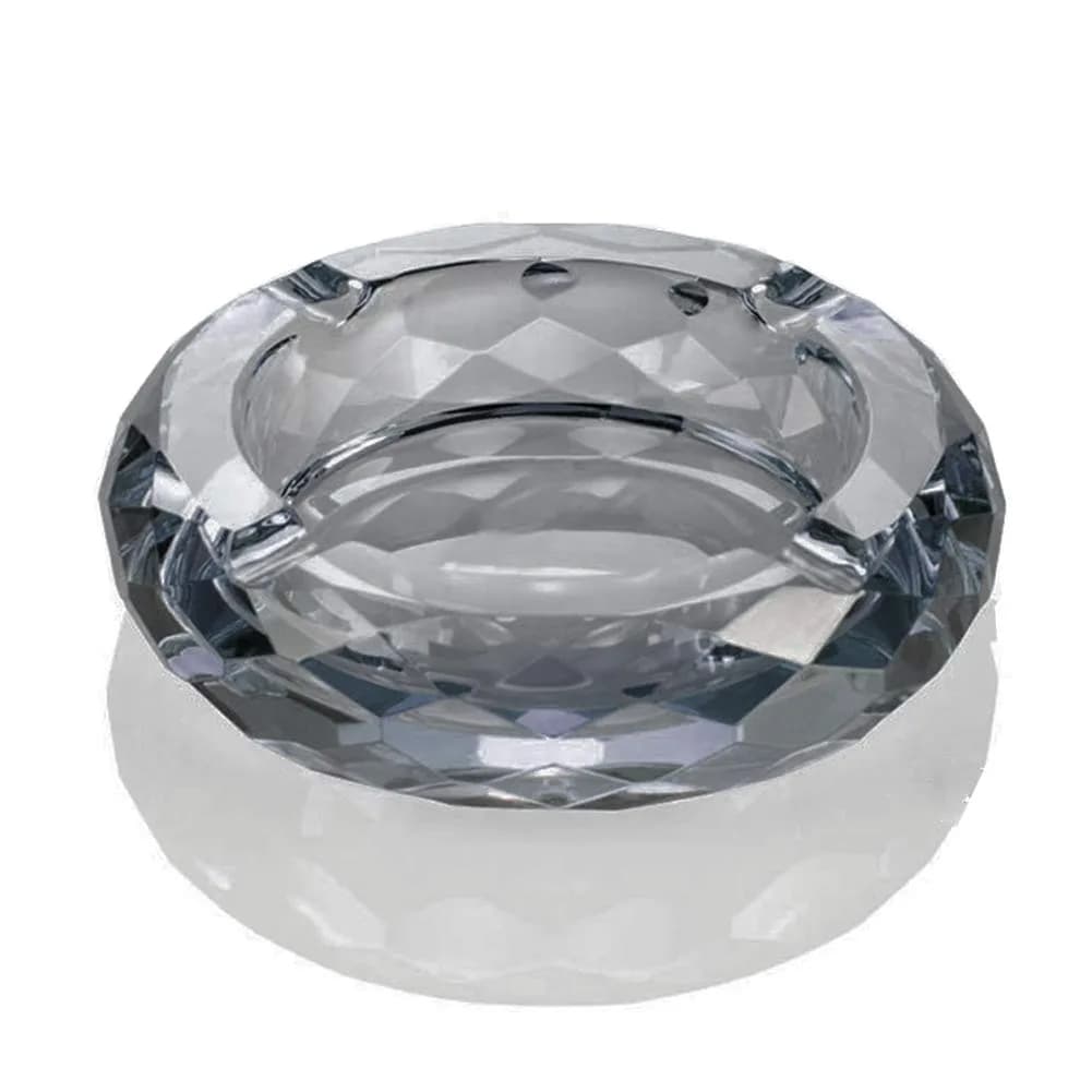 HOSTEESSCHOICE Crystal Glass Ashtray | Round Crystal Decor for Home & Office