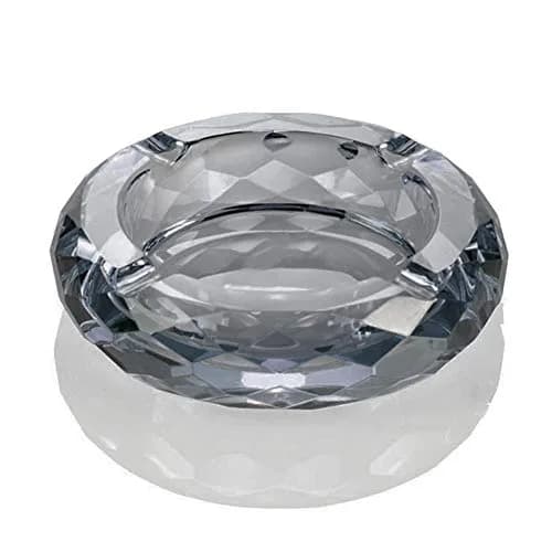 HOSTEESSCHOICE Crystal Glass Ashtray | Round Crystal Decor for Home & Office thumbnail 1