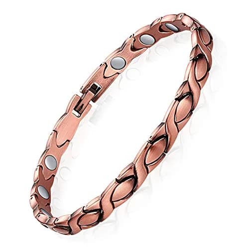 Feraco 99.99% Pure Copper Magnetic Anklets for Women X Shape 25cm (9.84 inch) | Hypoallergenic & Lead-Free thumbnail 1