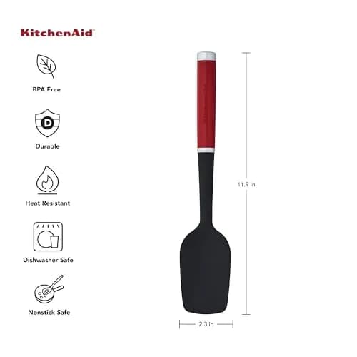 KitchenAid Classic Spoon Spatula Red 29.8 cm (11.75 Inch) | Heat-Resistant Silicone for Indian Kitchens thumbnail 2
