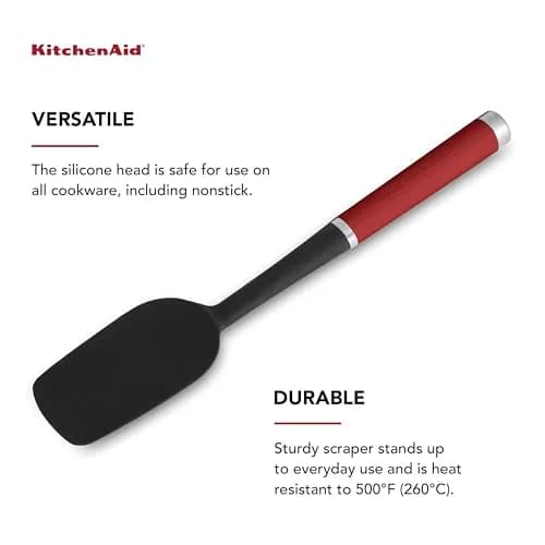 KitchenAid Classic Spoon Spatula Red 29.8 cm (11.75 Inch) | Heat-Resistant Silicone for Indian Kitchens thumbnail 3