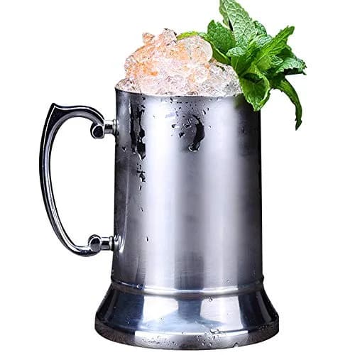 N2 20oz Double Wall Stainless Steel Beer Mug Shaker Handle Silver | Classic 18/8 Steel Drinkware (20oz, 580ml) thumbnail 1