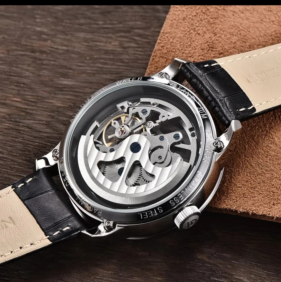 PAGANI DESIGN Automatic Men's Watch Skeleton Mechanical Wrist Watch 43mm (Full Black 1638) thumbnail 5