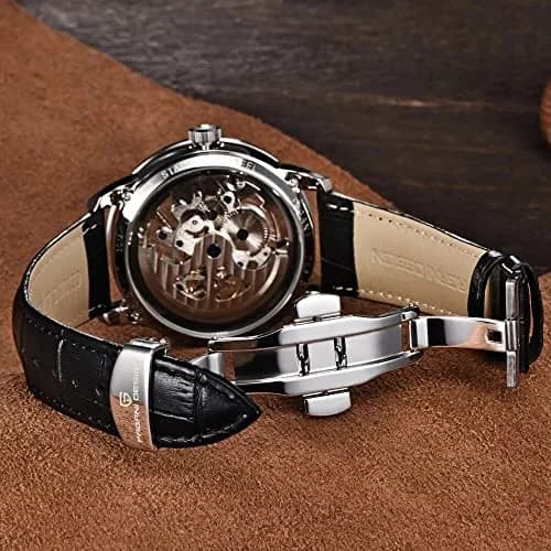 PAGANI DESIGN Automatic Men's Watch Skeleton Mechanical Wrist Watch 43mm (Full Black 1638) thumbnail 6