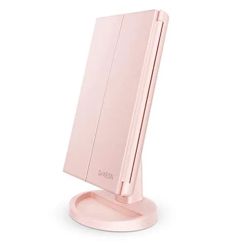 deweisn Tri-Fold Lighted Vanity Mirror 27.5cm (10.83" L x 6.3" W) | 3X/2X/1X Magnification with 21 LEDs thumbnail 1