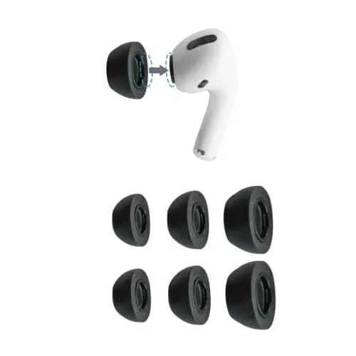 Comply Memory Foam Replacement Ear Tips for Apple AirPods Pro 1 & 2, Black (3 Pairs, Assorted S/M/L) thumbnail 1