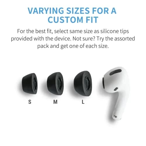 Comply Memory Foam Replacement Ear Tips for Apple AirPods Pro 1 & 2, Small, Black | Ultimate Comfort & Secure Fit thumbnail 8