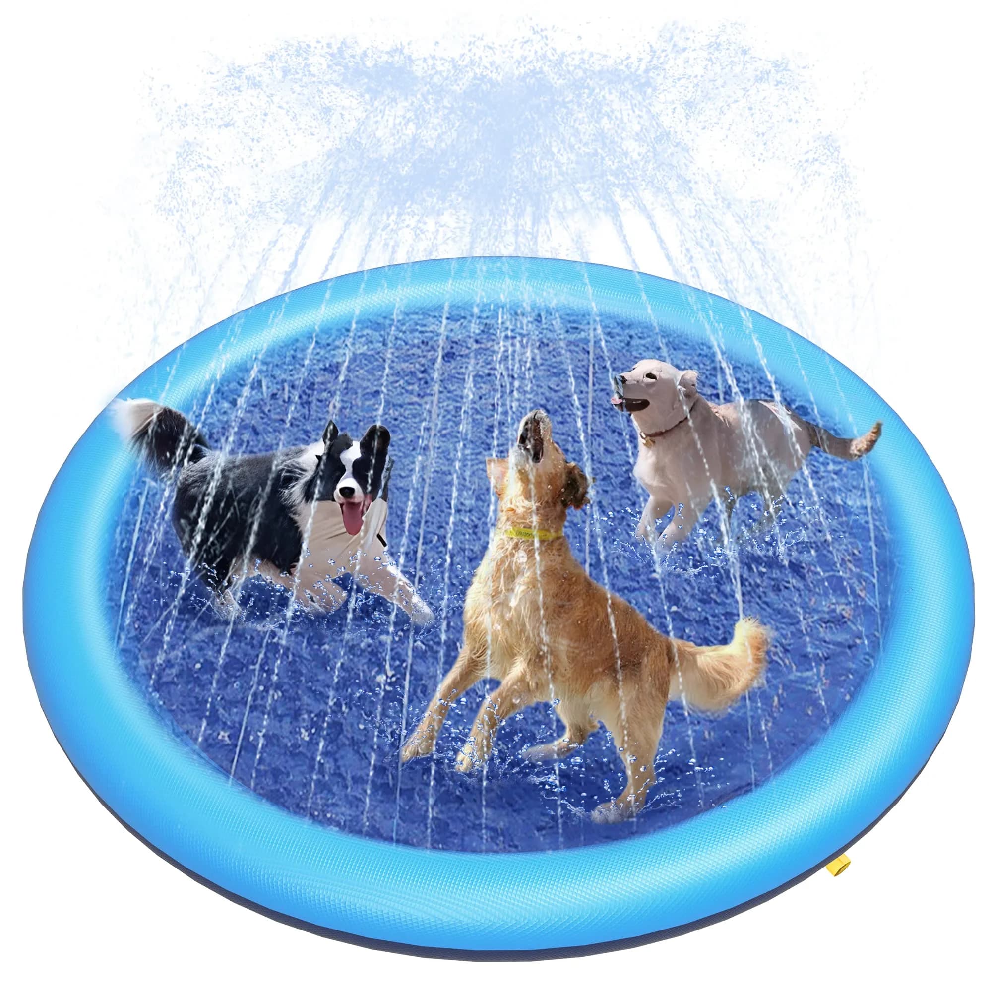 Peteast Dog Pool, Anti-Slip Splash Pad for Dogs, 67 in, Blue | Large Water Play Mat for Dogs & Kids - main product image