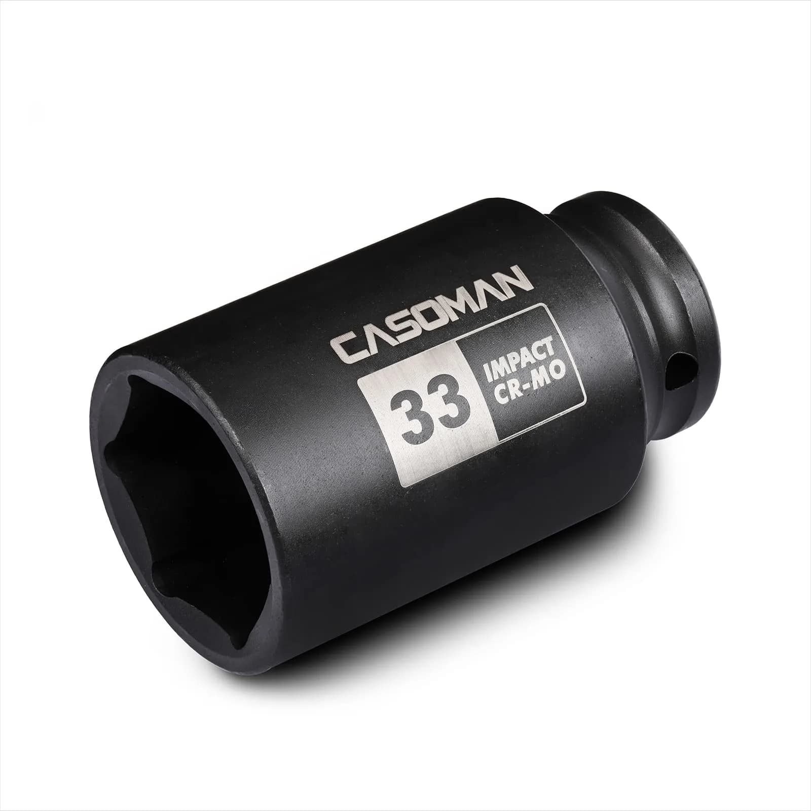 CASOMAN 1-1/2 Inch Drive Deep Impact Socket 38.1mm (1.5") | Heavy-Duty CR-MO 6-Point Axle Nut Removal Tool — 33 mm (Deep)