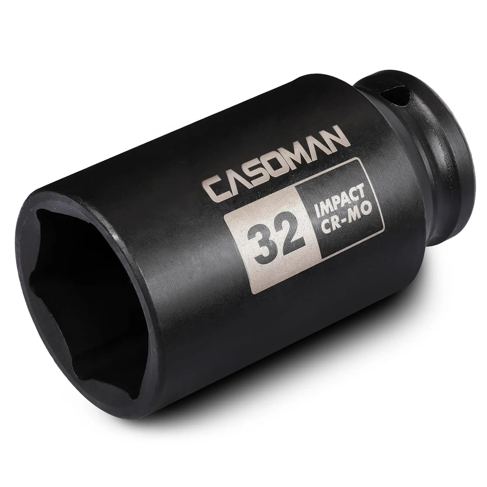 CASOMAN 1-1/2 Inch Drive Deep Impact Socket 38.1mm (1.5") | Heavy-Duty CR-MO 6-Point Axle Nut Removal Tool — 32 mm (Deep) / 6-Point Socket