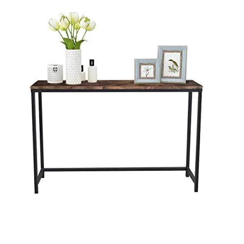 HOMERECOMMEND Console Table for Entryway Narrow Sofa Tables, Rustic Brown 105.5cm (41.54") | Sturdy Metal Frame & Wood Top thumbnail 6