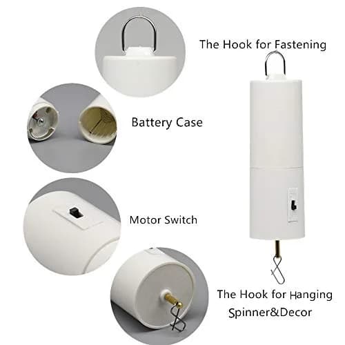 FENELY White Battery Operated Wind Spinner Motor for Hanging Displays | 0.09 kg (0.2 lb) thumbnail 2
