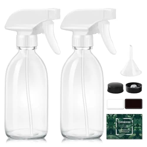 Tecohouse Glass Spray Bottles 8oz | Eco-Friendly Reusable Clear Glass Spray Bottles thumbnail 1