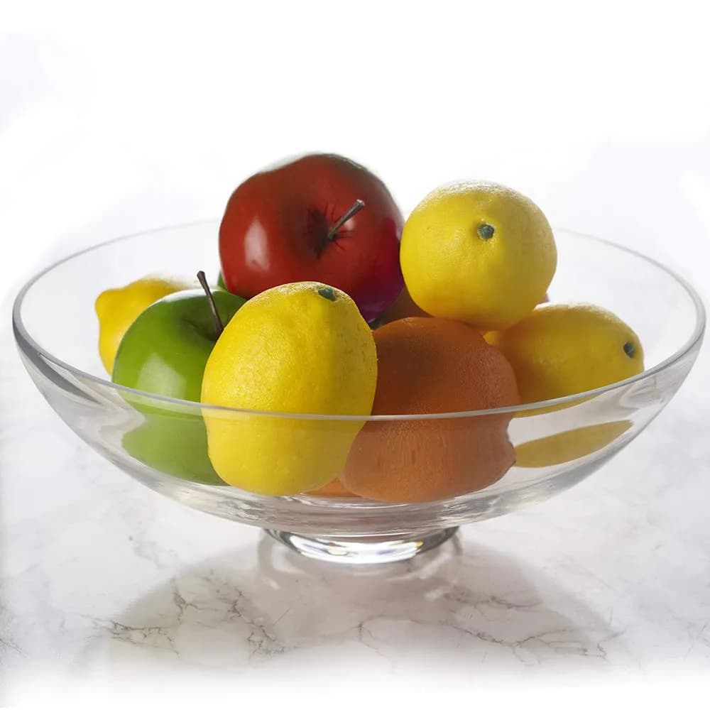 CYS EXCEL Glass Decorative Footed Bowl (D:12" H:4.5") | Crystal Clear, Hand-Blown, Versatile Centerpiece - view 6