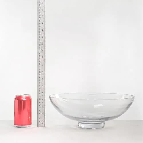 CYS EXCEL Glass Decorative Footed Bowl (D:12" H:4.5") | Crystal Clear, Hand-Blown, Versatile Centerpiece thumbnail 3