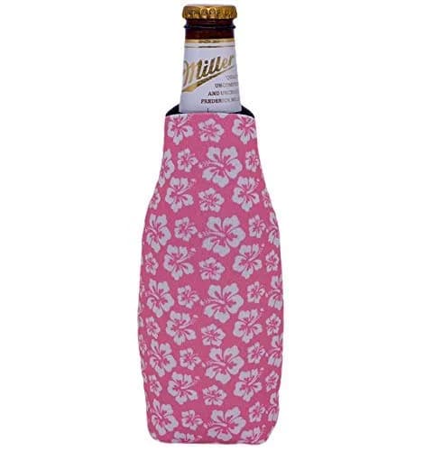 Coolie Junction Hibiscus Pattern Beer Bottle Coolie (2 Pack) | Collapsible, Fits 12 oz Beer Bottles, Keeps Beer Colder & Hands Dry - main product image