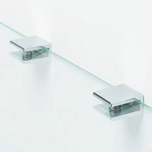 SAYAYO Glass Shelf Brackets Adjustable for 6-12 mm Wood/Glass Shelf | Durable Polished Chrome thumbnail 9