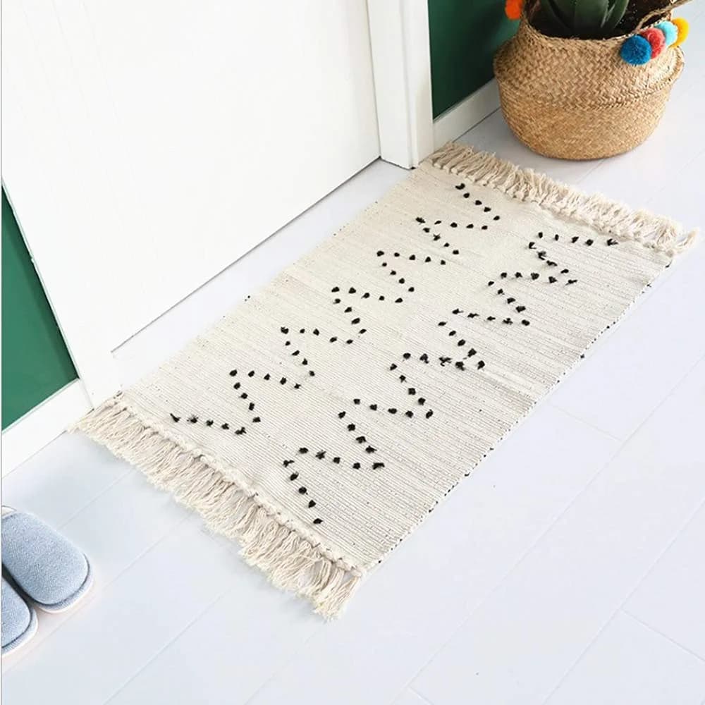 UKELER Hand Woven Rug, Boho 2'x3' | Washable Cotton Area Rug for Home - main product image