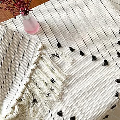 UKELER Hand Woven Rug, Boho 2'x3' | Washable Cotton Area Rug for Home thumbnail 5