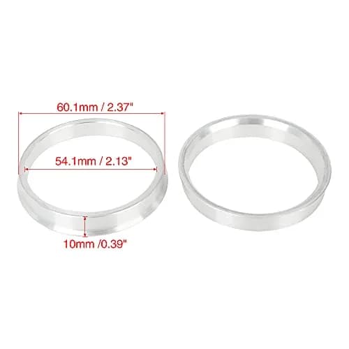 X AUTOHAUX 60.1mm to 54.1mm Aluminium Alloy Hub Centric Rings (4-Pack, Silver Tone) | Eliminate Steering Vibrations thumbnail 5