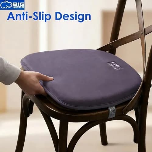 Big Hippo Memory Foam Chair Cushion 16.5in x 16.1in | Extra Thick Non-Slip Seat Pad for Home & Office thumbnail 5