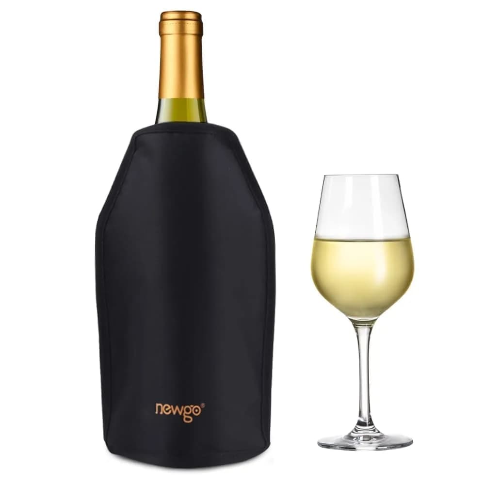 NEWGO Black Wine Cooler Sleeve for Standard Bottles | Keeps Wine Chilled Longer - main product image