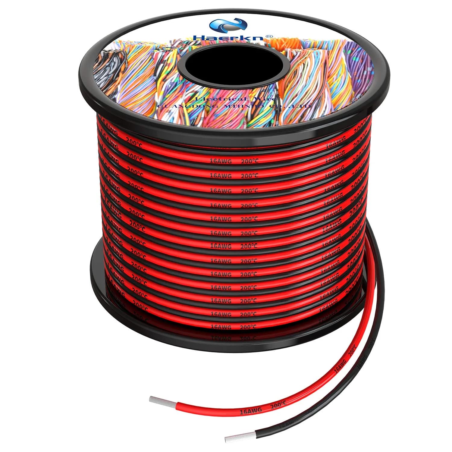 Haerkn 14 AWG Silicone Wire Cable 20.12 m (66 ft) | 600V High Temp Tinned Copper — 16awg-Black 33ft-Red 33ft